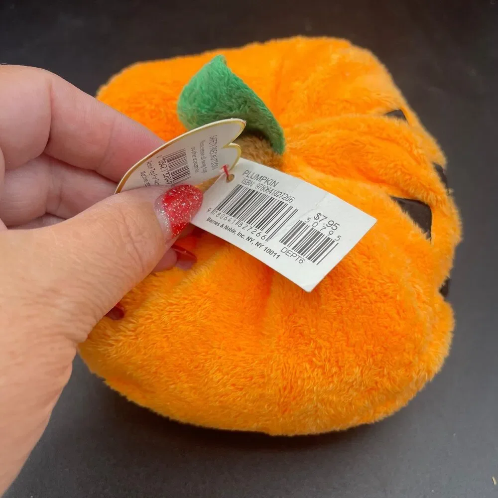 Ty Pluffies Spook The Pumpkin Halloween Plush Stuffed Animal 2004 w/ Hang Tags